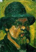 Theo van Doesburg Self-portrait wit hat. oil painting artist